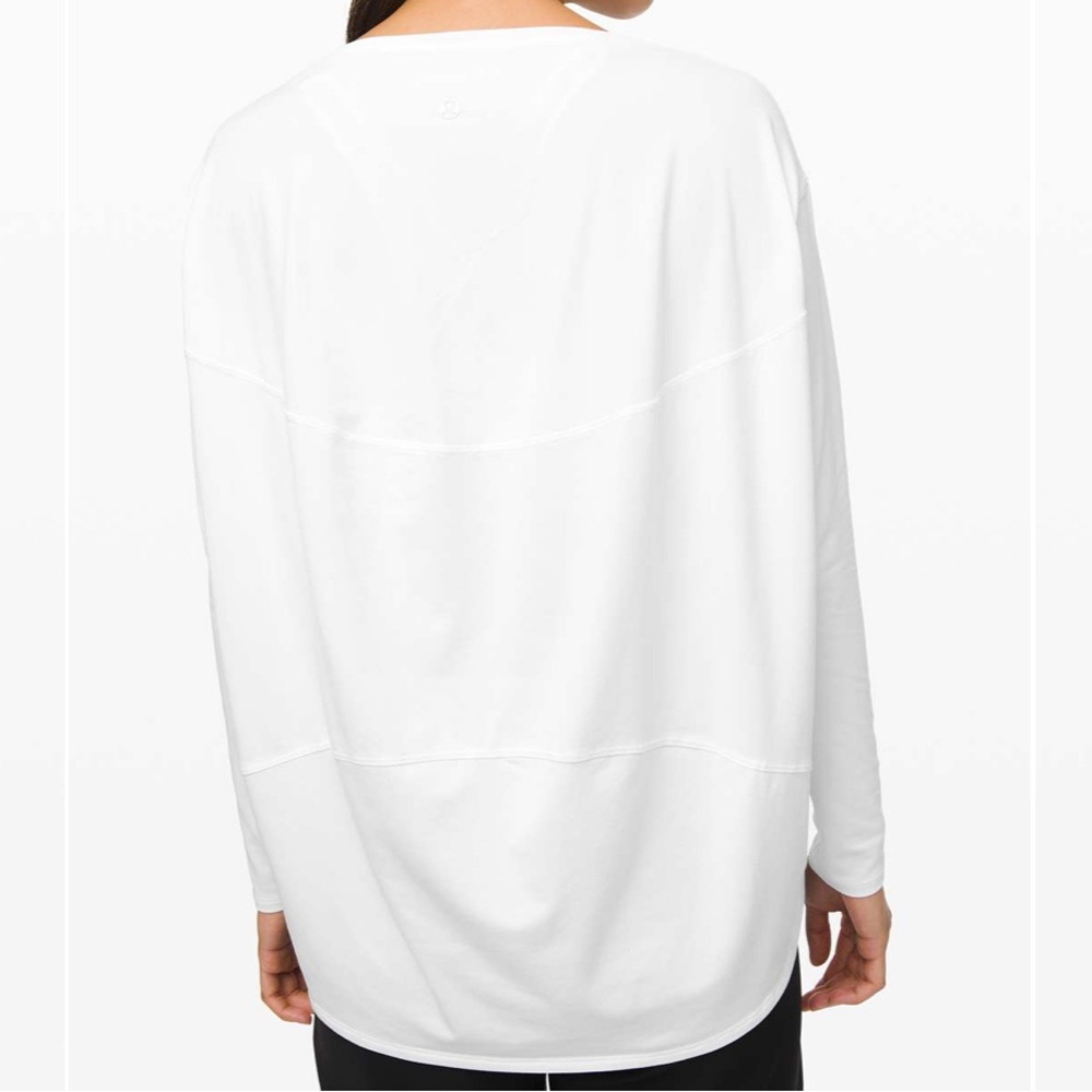 LULULEMON Back in Action Long Sleeve *Rulu White Oversized Top White Women’s 6